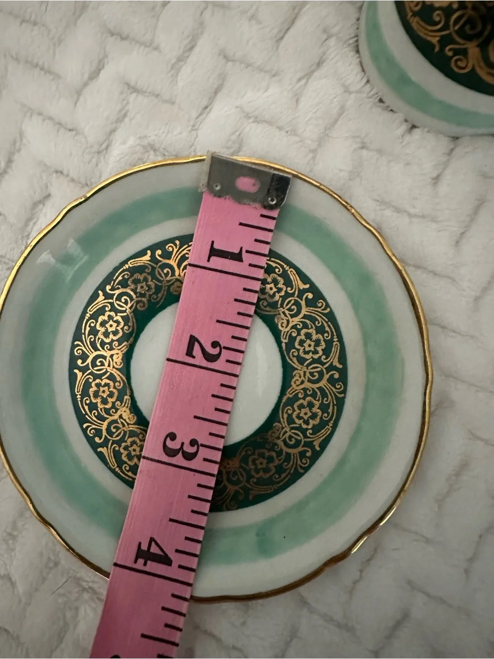 Vintage Schumann Bavaria Footed Demitasse Cu,p Seafoam & Gold Germany,